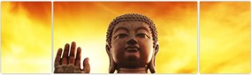 Obraz - Budda z czerwonym i żółtym tłem (170x50 cm)