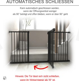 PawHut barierka ochronna dla zwierząt regulowana do domu i mieszkania 136x76 cm | Aosom PL