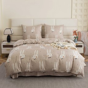 PrzytulneMieszkanie.pl PrzytulneMieszkanie.pl Pościel z mikrowłókna WHITE RABBIT, beżowa Rozmiar pościeli: 70 x 90 cm | 140 x 200 cm