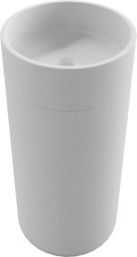 Umywalka betonowa wolostojąca bez otworu na baterię DELIS | Różne kolory : Kolor - Biały (beton), Podłączenie syfonu - Do ściany