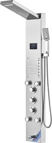 System Wieży Panelu Prysznicowego SucceBuy, Zestaw Prysznicowy Stal Nierdzewna, z 6 Trybów, Ekran LED