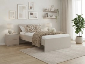Łóżko ELISA 90 x 200 cm, kaszmirowy beż Stelaż: Ze stelażem listwowym rolowanym elastycznym, Materac: Materac Coco Maxi 20 cm