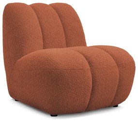 Ceglasty fotel z materiału bouclé Janissaire – Bobochic Paris