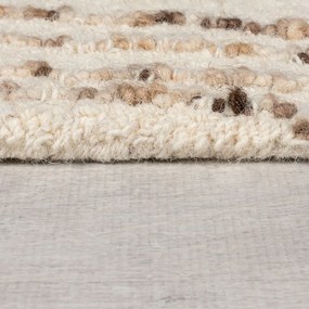Brązowo-kremowy wełniany dywan 200x290 cm Abstract Swirl – Flair Rugs