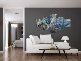 Obraz - Konie na złotym tle (125x70 cm)