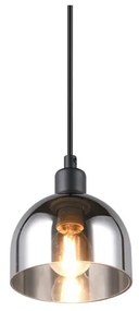 Lampa wisząca w czarno-srebrnym kolorze ze szklanym kloszem ø 12 cm Molly – Trio