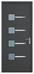Drzwi zewnętrzne z antracytowego aluminium wys. 218 x szer. 96 cm - prawe - AMARES