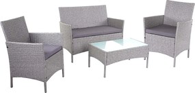 Zestaw ogrodowy Hamar (4 elementy),  szary, poduszki antracytowe