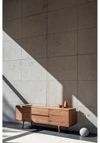 Brązowa szafka pod TV z litego drewna orzechowego 180x65x45 cm Fawn – Gazzda