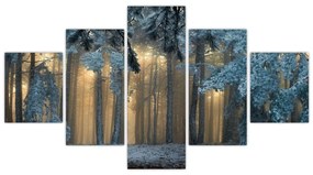 Obraz zaśnieżonego lasu (125x70 cm)