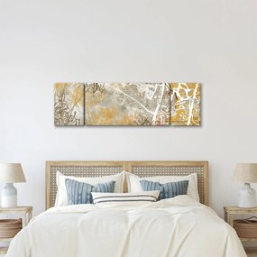 Obraz - Ściana w stylu vintage z kwiatami (170x50 cm)