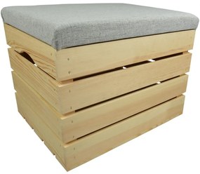 Pufa kufer skrzynia drewniana sosnowa siedzisko 50cm naturalna