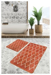 Aksamitne dywaniki łazienkowe w kolorze terakoty zestaw 2 szt. 60x100 cm – Mila Home