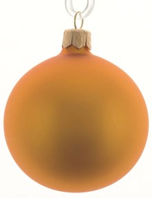 Zestaw szklanych ozdób choinkowych MATTE GOLD 7 cm złote, 6 szt