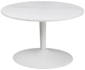 Biały okrągły stolik z ceramicznym blatem ø 60 cm Malta – Actona