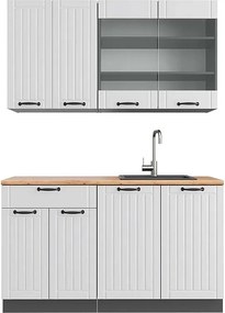 Pojedyncza kuchnia biały dworek/antracyt 140x60x81.6 fame-line