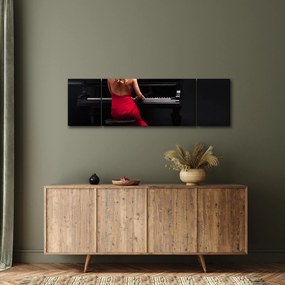 Obraz kobiety grającej na pianinie (170x50 cm)