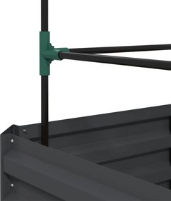 Outsunny Grządka z kratą podporową, skrzynka z podporą, otwarte dno, odporna na warunki pogodowe, 61 cm x 61 cm x 140 cm, ciemnoszary | Aosom PL