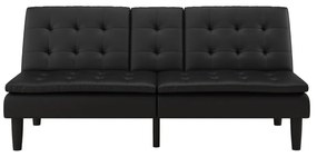 Czarna rozkładana sofa z imitacji skóry 191 cm Maine – Støraa