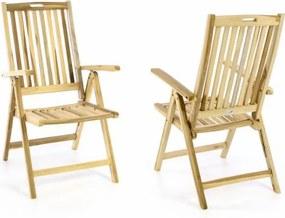 Składane drewniane krzesło ogrodowe DIVERO - Zestaw 2 szt