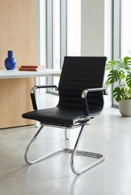 Czarny fotel konferencyjny F1-T65