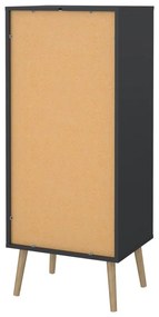 Antracytowa wysoka komoda 50x120 cm Bodo – Tvilum