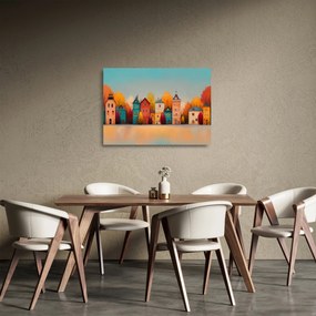 Obraz na szkle - Jesienna wieś (70x50 cm)