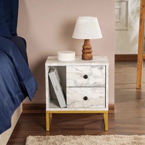 Stolik nocny Glimmer Fressia Marble Gold