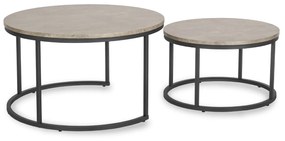 Zestaw Stolików Kawowych ROCKY MAX 60 cm/80 cm Szary Beton Nowoczesny Loft