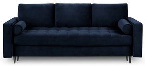 Niebieska aksamitna rozkładana sofa Milo Casa Santo