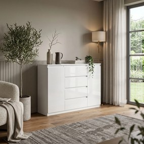 Komoda NUDO 138,5 cm do Salonu Sypialni Biały