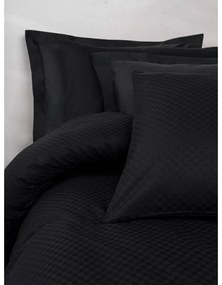Czarna pościel jednoosobowa z bawełny renforcé 140x200 cm Checkered – Mila Home Luxury