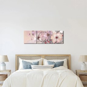 Obraz - Kolaż artystyczny z motylami (z zegarem) (90x30 cm)