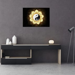 Obraz - Złoty Yin-Yang (70x50 cm)