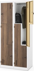 Szafa ubraniowa typu L biała / orzech: Eco Design JULIA, 800 x 1850 x 450 mm