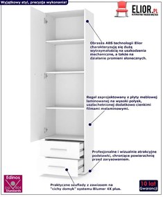 Biały regał do garderoby Lines C5
