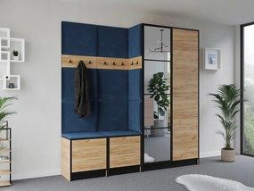 Garderoba EDEN 21 Dąb Craft Złoty + Niebieski