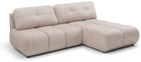 Narożnik Lerio prawostronny z funkcją spania - jasno beżowa dzianina hydrofobowa Blur 02