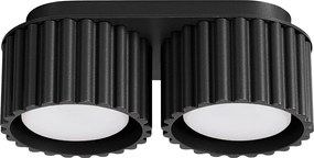 Lampa Sufitowa Minimalistyczny Aura, Aluminium - 2 Źródło - L.21 X H.12 Cm - Czarny