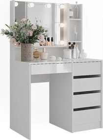 Stół toaletowy biały/biały wysoki połysk 89.8x50.1x76 sherry