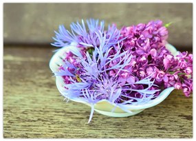 Obraz na szkle - dekoracja z lawendą (70x50 cm)