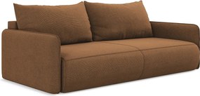 Kanapa 3-osobowa z funkcją spania - z tkaniny strukturalnej - terakota - NANEA