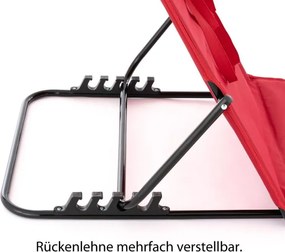 Regulowana podkładka plażowa z oparciem, czerwona, 2 sztuki