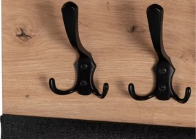 Wieszak do przedpokoju z siedziskiem Nivotis 60 cm szafka na buty panel dąb artisan loft