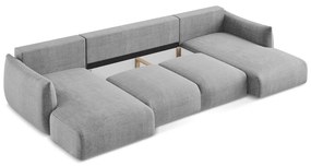 Jasnoszary rozkładany narożnik (w kształcie litery U) Leila – Makamii