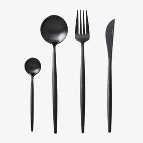 Zestaw Sztućców Noya Mat 16 Szt. Negro - Sklum