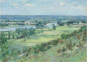 Obraz na szkle - Theodore Robinson, The Valley of the Seine, From the Hills of Giverny, reprodukcje (70x50 cm)