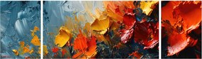 Obraz - Abstrakcyjny obraz kwiatów III. (170x50 cm)