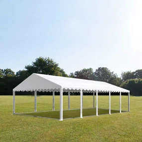 TOOLPORT 5x10 m Namiot imprezowy bez ścian bocznych, plandeka PVC, biały, z ramą podłogową - (1055)