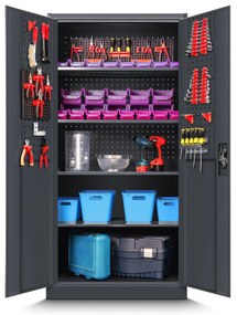 Szafa na narzędzia BRUNO, 920 x 1850 x 500 mm, antracytowa